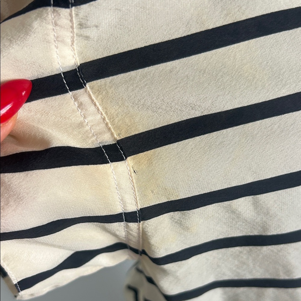 VINTAGE CHANEL SILK Striped Black and White Women's Dress - Picture 14 of 16